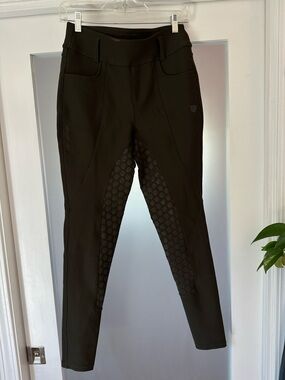 Maya Delorez Green Full Seat Riding Tights with Silicone Grip